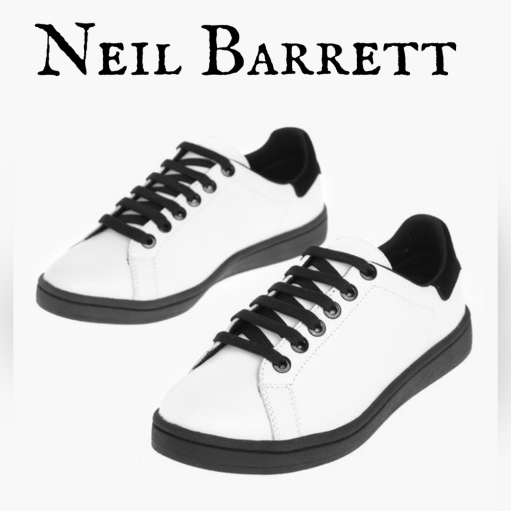 Nib Neil Barrett Leather Tennis Trainer Sz 5/38
